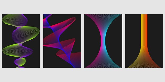 minimal covers design colorful gradients vector abstract line pattern for poster design