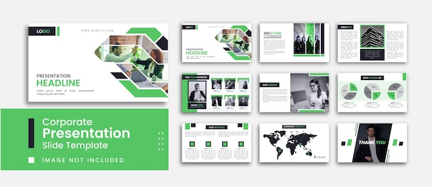 Minimal creative business presentation powerpoint slides template set design