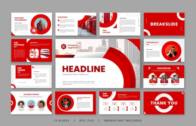 Minimal creative business presentation slide template design set