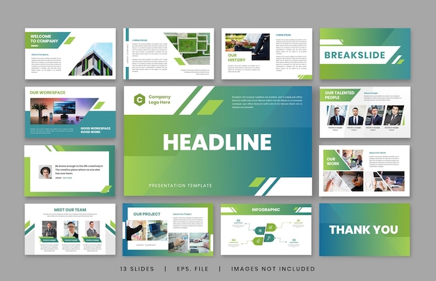 Minimal creative business presentation slide template design set