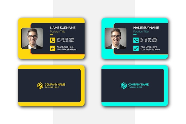 Вектор Минимальный, креативный, чистый и современный шаблон дизайна визитной карточки для бизнеса