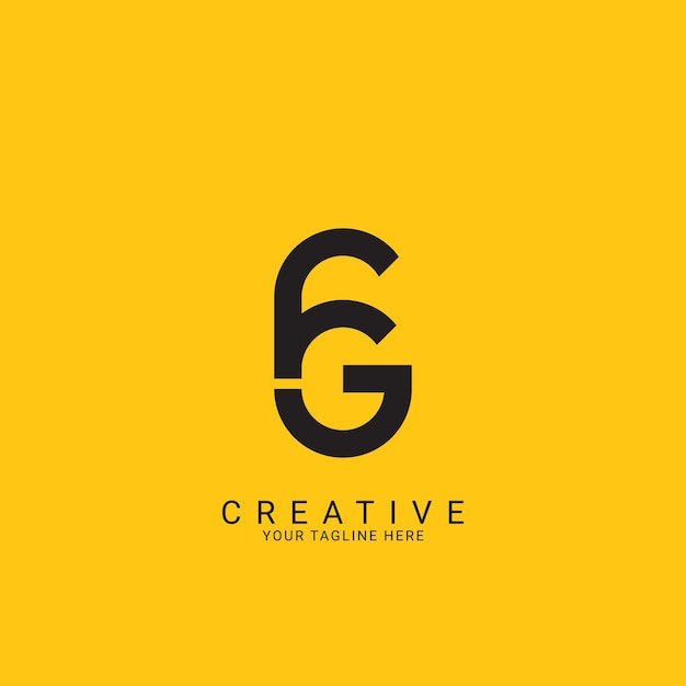 Minimal creative initial based fg gf logo letter fg gf creative elegant monogram with black color