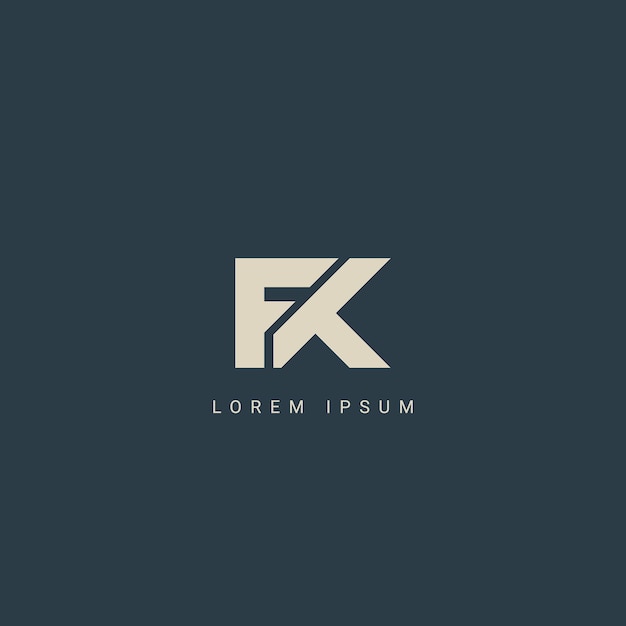 Minimal creative initial based FK logo and KF logo Letter FK KF creative elegant monogram