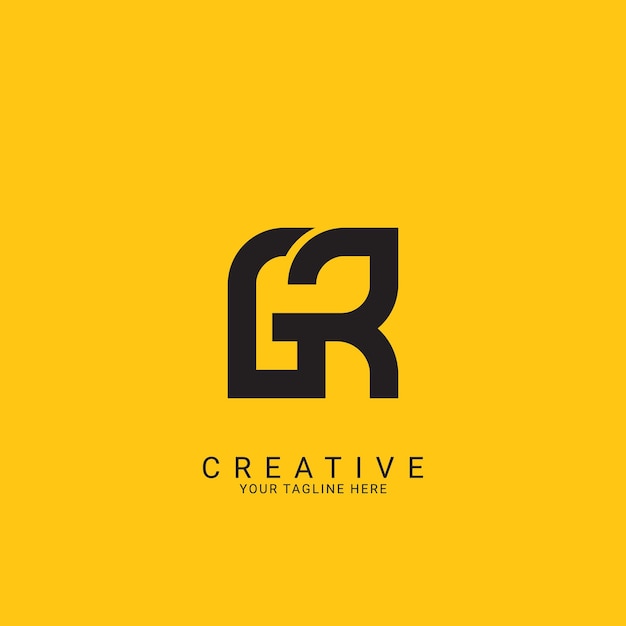 Vector minimal creative initial based gr rg logo letter gr rg creative elegant monogram with black color