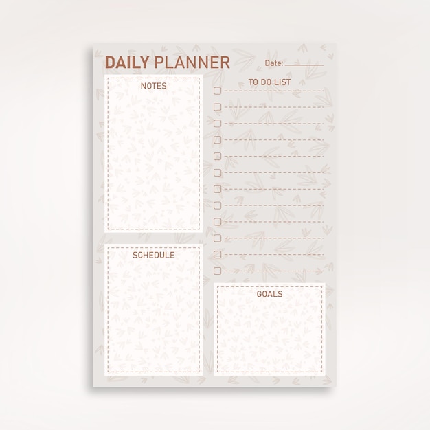 Vector minimal daily todo list organizer template design