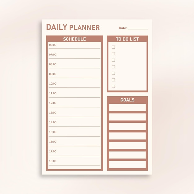 Minimal Daily todo list organizer template design