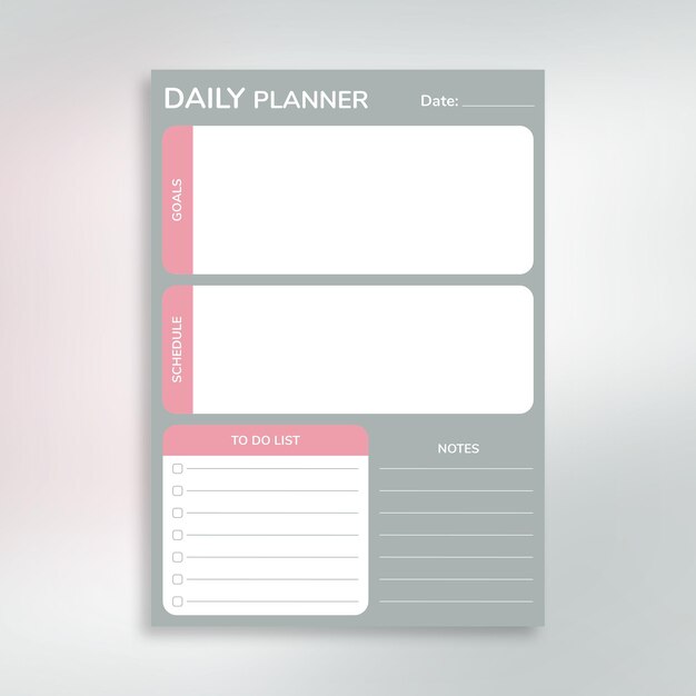 Vector minimal daily todo list organizer template design