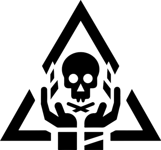 Vector minimal danger skull sign icon vector silhouette 57