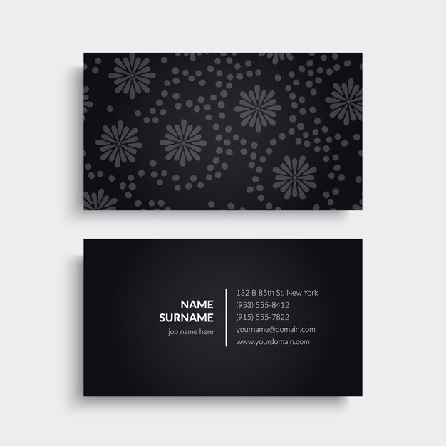 Minimal dark business card