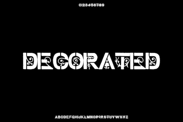 Minimal Decorated Creative Vector Sans Serif Display Alphabet Font Design (minimaal versierde creatieve vector zonder serif weergave alfabet lettertype ontwerp)