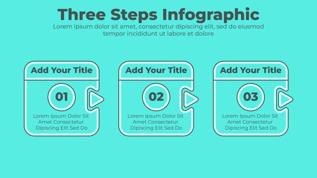 Vettore design minimale 3 passaggi o opzioni modello di presentazione infografica aziendale