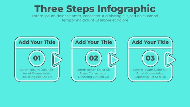 Вектор Минималистичный дизайн 3 шага или варианта шаблона бизнес-инфографической презентации