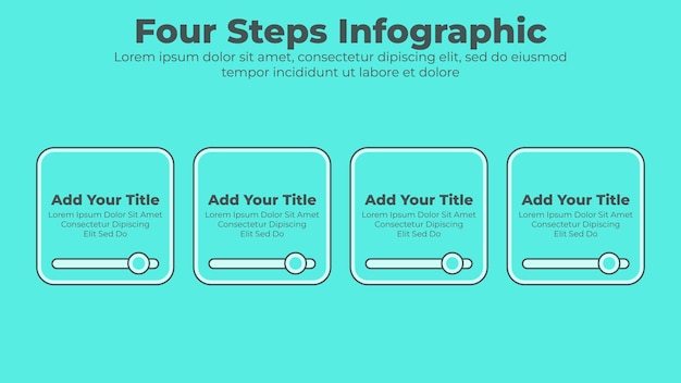 Minimal design 4 steps or options business infographic presentation template