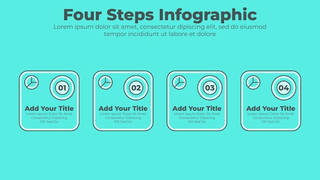 Minimal design 4 steps or options business infographic presentation template