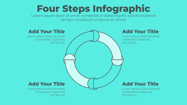 Minimal design 4 steps or options business infographic presentation template