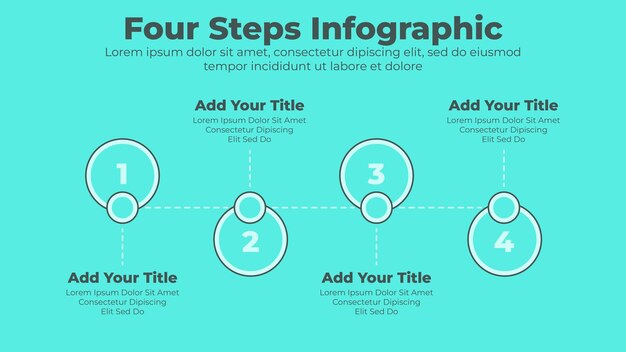 Design minimale 4 passaggi o opzioni modello di presentazione infografica aziendale