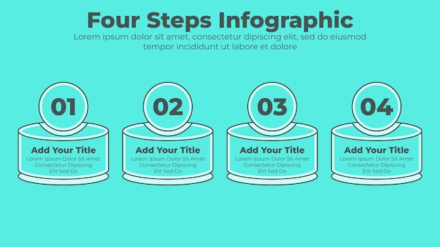 Вектор Минимальный дизайн 4 шага или варианты шаблона бизнес-инфографической презентации