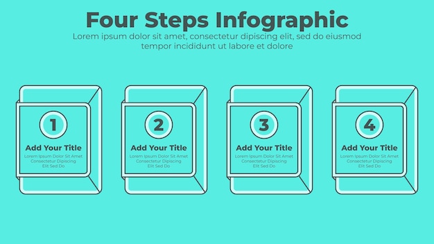최소한의 디자인 4단계 또는 옵션 비즈니스 인포그래픽 프리젠테이션 템플릿