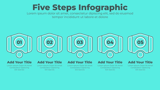 벡터 최소한의 디자인 5 단계 또는 옵션 비즈니스 infographic 프레젠테이션 템플릿