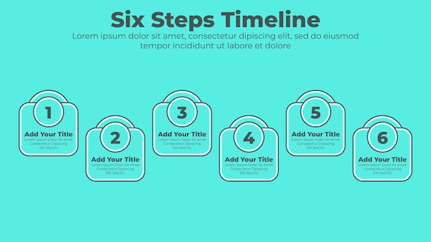 Минимальный дизайн 6 шагов или вариантов шаблона бизнес-инфографической презентации