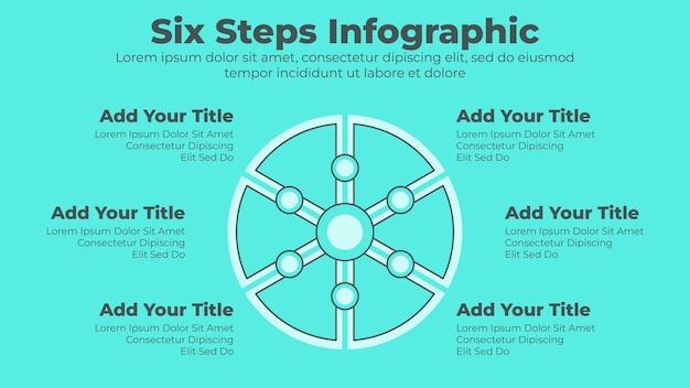 Minimal design 6 steps or options business infographic presentation template