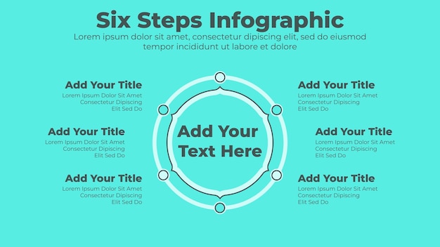 Minimal design 6 steps or options business infographic presentation template