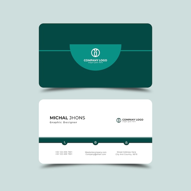 Minimal design business card template Premium Vector