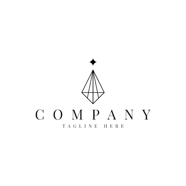 Vector minimal diamond logo design for jewelry stores