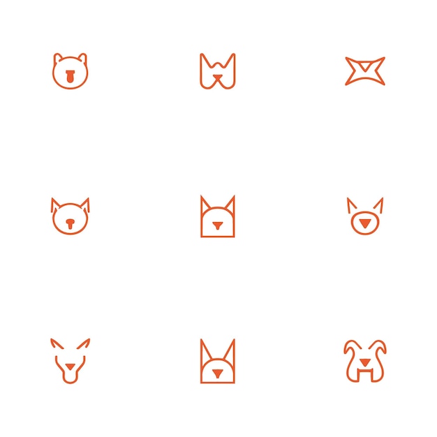 Vector minimal dog icons een stijlvolle logo-collectie