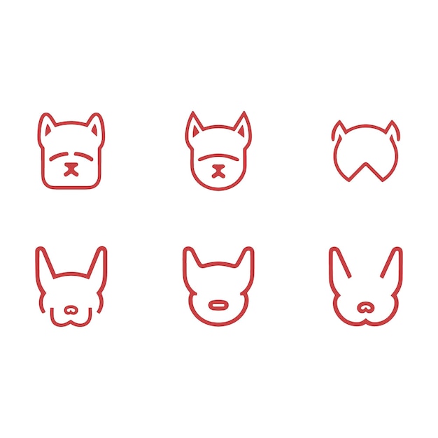 Vector minimal dog icons een stijlvolle logo-collectie