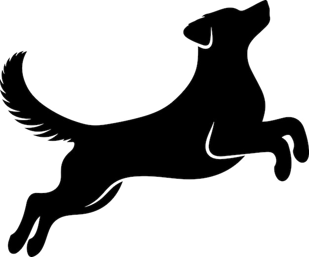 Vector minimal dog jumping pose vector silhouette black color silhouette 6