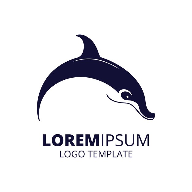 Minimal Dolphin Logo Template Jumping Dolphin