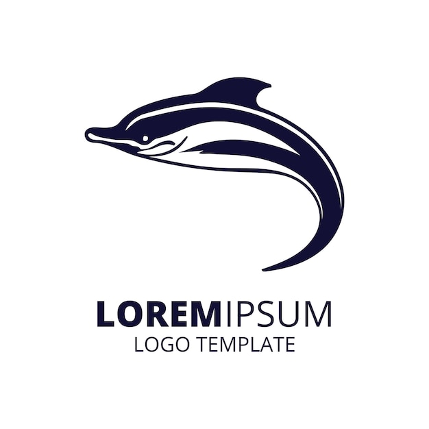 Minimal Dolphin Logo Template Jumping Dolphin