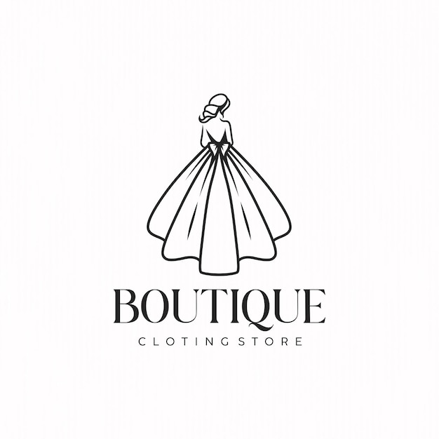 Vector minimal dress shop business logo template design