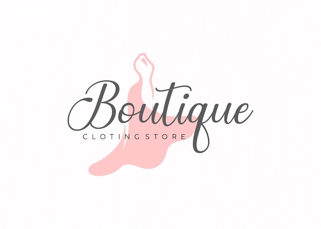 Vector minimal dress shop business logo template design