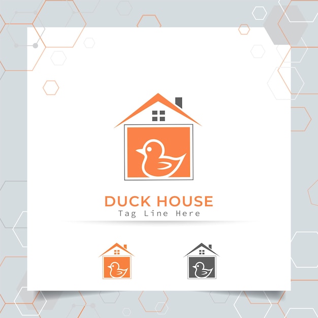 Vector minimal duck house unique logo design