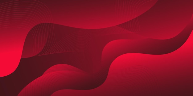 Minimal dynamic red gradient fluid textured background with 3D style wavy liquid color pattern