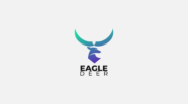 Minimal eagle deer logo design illustration