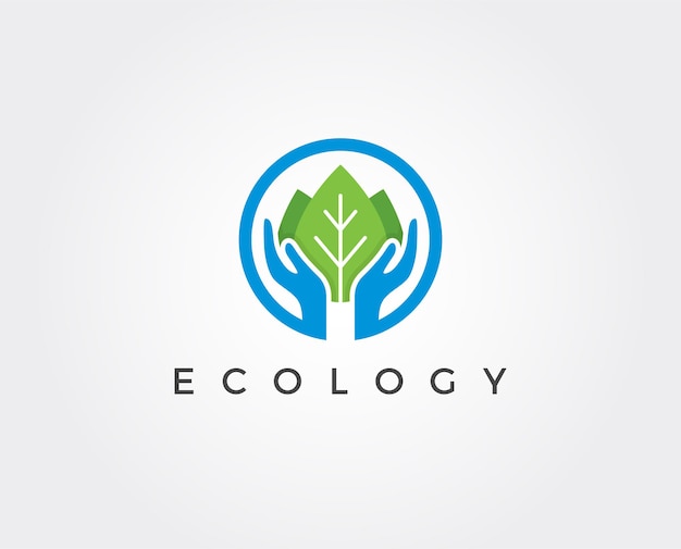 Modello di logo minimo ecologia minimal