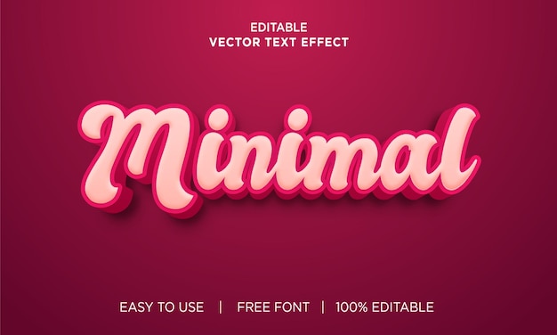 Minimal editable text effect with premium vector