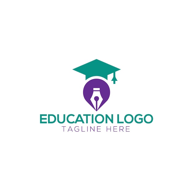 minimal education logo template vector illustration