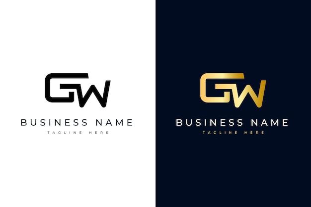 Минимальный и элегантный дизайн логотипа начальной буквы GW для фирменного стиля