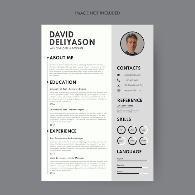 minimal and elegant resume cv design template