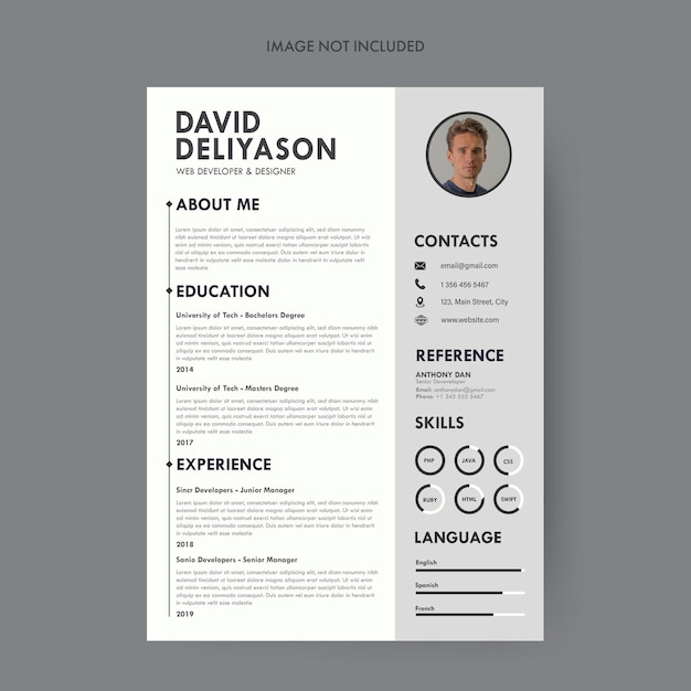 Minimal and Elegant Resume CV design template