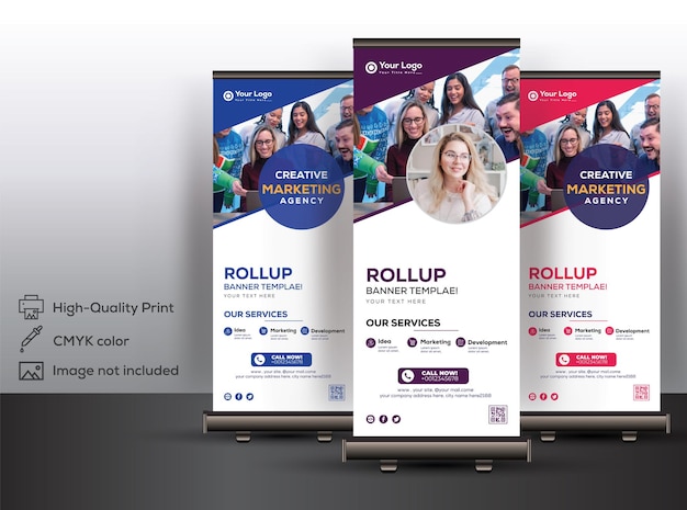 Modelli di design per banner rollup minimali ed eleganti