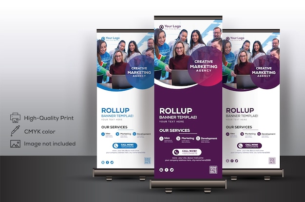 Minimal elegant rollup banner design templates