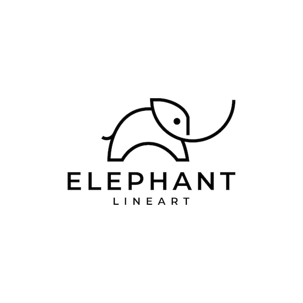 Vettore di design del logo dell'elefante minimo