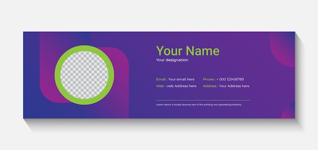 Vector minimal email signature business professional modern email signature template email footer design