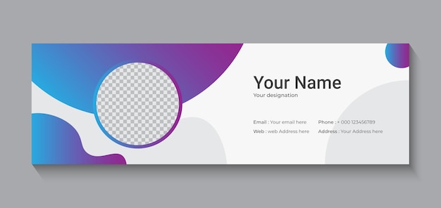 Vector minimal email signature business professional modern email signature template email footer design