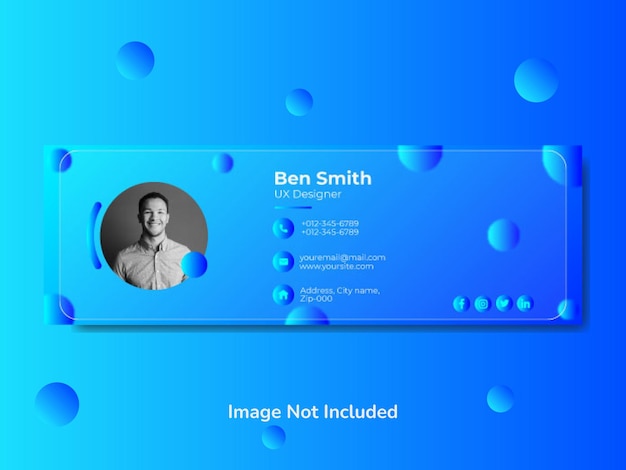 Design del modello di firma e-mail minimo o modello di copertina per social media personale eps